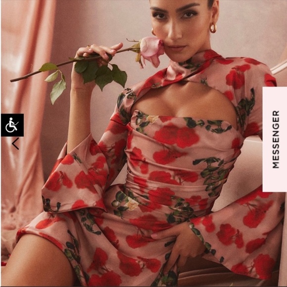 NWT House of CB Toira floral Satin Corset Mini dress - Valentine’s Day dress - Picture 10 of 12